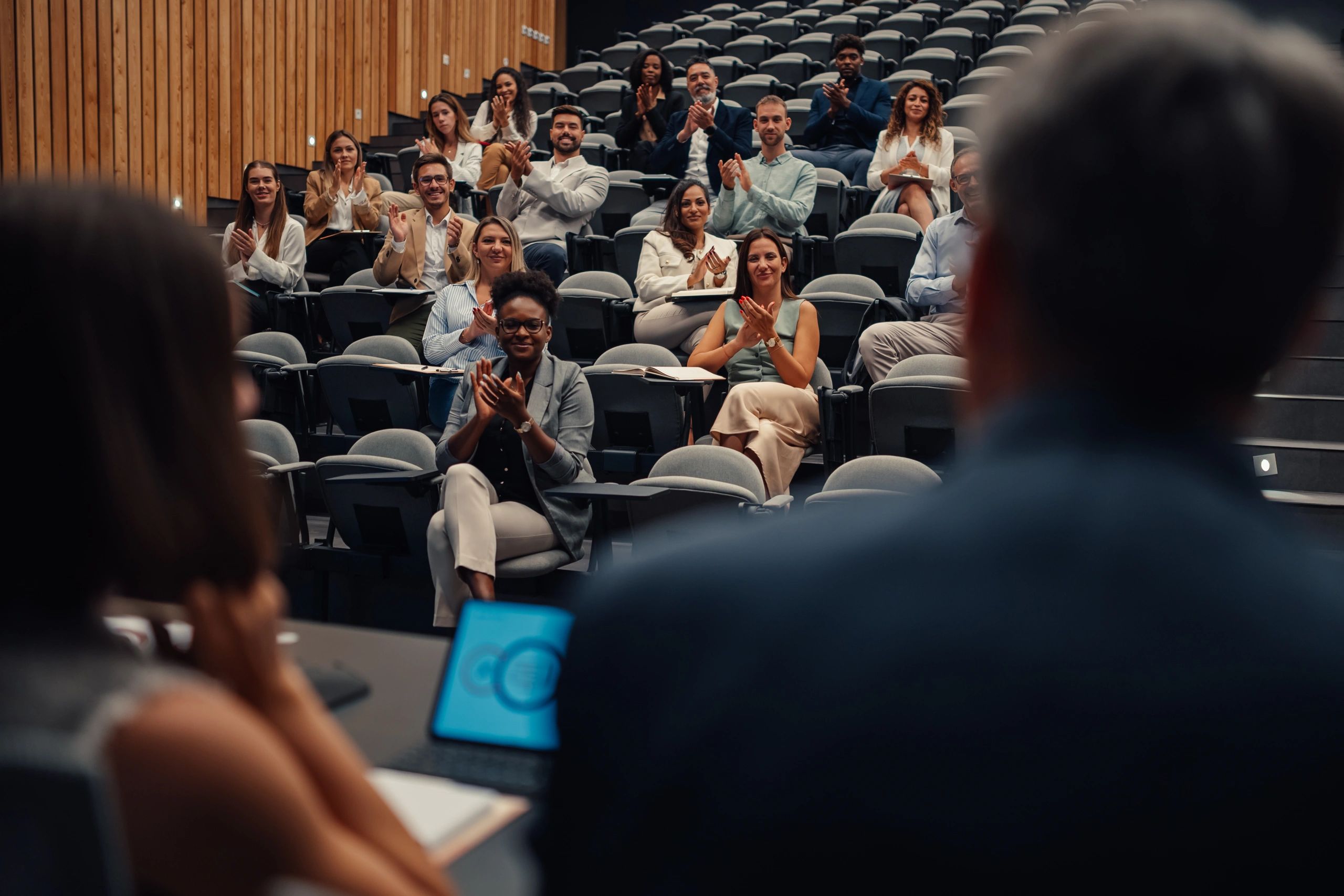 Healthcare professionals attending leadership training session